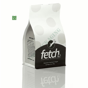 Custom printed side gusset flat block box bottom standup ziplock pouch with valve zipper tin tie kraft drip coffee packaging bag