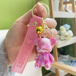 New Arrival Creative Cool Acrylic Cartoon Bear Car <b>Keyring</b> for <b>Women</b> Charm Bag Pendant Kids Gift Acrylic Keychain - Product Image 4