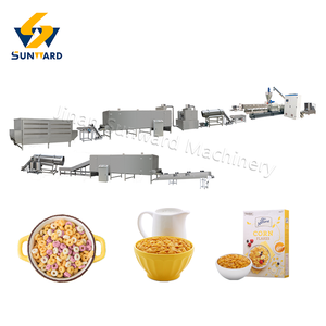 Équipement industriel multifonctionnel pour flocons de maïs pour le petit-déjeuner, en acier inoxydable 304, extrudeuse à double vis, moteur, boîte de vitesses, haute performance - Product Image 1