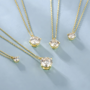 จี้เพชรโมอิสซาไนต์ VVS สุดหรู 4 กะรัต 2 กะรัต 1 กะรัต เครื่องประดับผู้หญิง ชุบทอง เงินแท้ S925 พร้อมใบรับรอง GRA สร้อยคอจี้เดี่ยว - Product Image 1