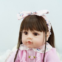 Muñeca de bebé realista de Silicona para niños, juguete de bebé de Silicona de 24 pulgadas con cara Adorable