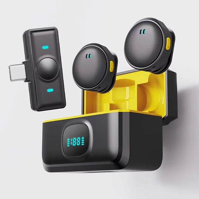 Dual Channel Lightweight Q8 Wireless Lavalier Microphone Button Type Omni-Directional Polar Noise Reduction Box Outdoor Live