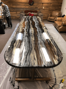 Époxy de finition <span class=keywords><strong>pour</strong></span> table fabriqué en usine, surface sans joint et non poreuse <span class=keywords><strong>pour</strong></span> la création et la rénovation d'œuvres d'art de table en résine - Product Image 2