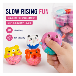 Juguete de espuma PU suave y de levantamiento lento, con forma de donut de animal, para intercambio de San Valentín, sin dulces, recuerdo de fiesta, importado, TOYSRUNNER, 5-7 años, al por mayor - Product Image 4