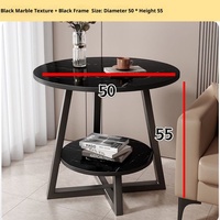 Petite table basse de luxe avec structure en métal et plateau stratifié, design minimaliste, sans assemblage, meubles pour la maison, salon, chambre, table simple