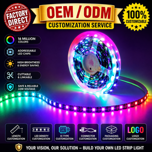 Tira de Luces <span class=keywords><strong>LED</strong></span> de Píxeles YDLED Negra WS2815, IP68 Resistente al Agua, 60 <span class=keywords><strong>LED</strong></span>/m, DC12V, Control por Aplicación/Remoto, Certificación CE RoHS, Vida Útil de 50000 Horas - Product Image 4