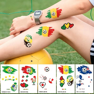 สติกเกอร์สักลายกันน้ำสำหรับงานกีฬาฟุตบอลดีไซน์ใหม่ ลายสักบนใบหน้าและมือ - Product Image 1