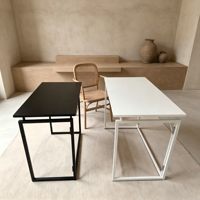 PRORIALS Support de bureau portable et pliable en métal moderne pour ordinateur portable, idéal pour les petits espaces, avec tiroir et porte-gobelet pour lit