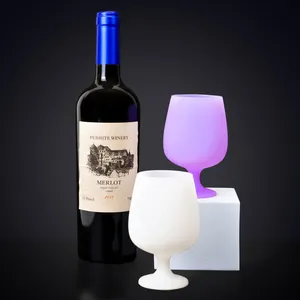 Óculos de vinho tinto, óculos de silicone premium para vinho tinto com haste longa, perfeito para vermelho ou branco, uso diário, festas ou festas de aniversário