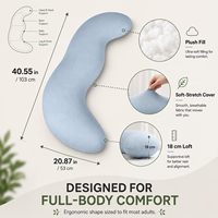 Oreiller corporel rafraîchissant en polyester pour dormeurs latéraux, forme de coque de pois, hypoallergénique, résistant aux acariens, soutien complet du corps, personnalisable OEM