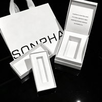 Boîte cadeau de parfum de luxe écologique, emballage en papier rigide avec laminage brillant et mat