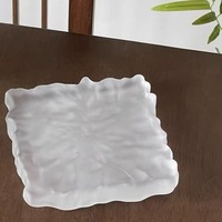 Vaisselle assiette transparente en verre dépoli exquise élégante assiette à thé de l'après-midi de haute qualité Ins Snacks assiette de bureau