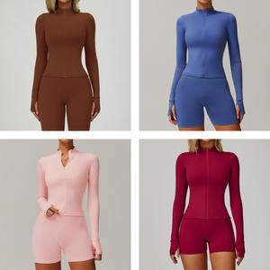 YISHENHON Women's Gym Activewear Zipper Yoga <b>Jacket</b> Stand-Up Collar Sports Top <b>Waterproof</b> Workout Clothes Summer Fitness Wear - Product Image 5