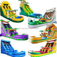 Toboggan aquatique gonflable Tropical Waves de 22 pieds, qualité commerciale, pour piscine
