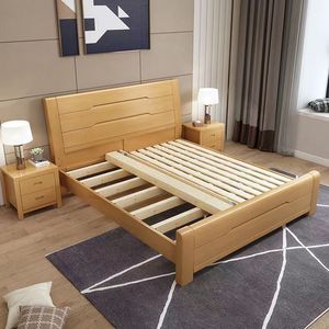 Modern Minimalist Solid Birch Wood <b>Bed</b> 1.8m High <b>Box</b> Storage <b>Double</b> <b>Bed</b> For Master Bedroom Adult And Elderly Use - Product Image 3