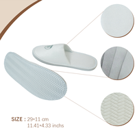 Pantoufles avec logo personnalisé |   Semelle antidérapante en EVA |   Articles de toilette jetables pour hôtels et complexes hôteliers. Chaussons jetables écologiques pour les voyages.