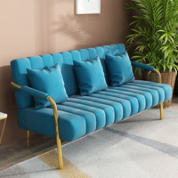 Canapé en Tissu Nordique Luxe Moderne Salon Chambre Simple Velours Cadre en Fer