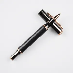 GemFully Top quality elegant custom heavy metal signature rollerball pen carbon fiber pens for business gift