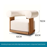 Fauteuil de salon de jardin en teck massif, fauteuil d'extérieur moderne, fauteuil d'appoint pour balcon, terrasse, cour, hôtel, villa