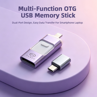 Clé USB 3.0 pivotante OTG Type-C haute vitesse, personnalisable avec logo, portable, 2-en-1, en métal, clé mémoire USB