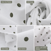 Marchandise en Stock Tissu Crêpe Imprimé Pour Robes de Femmes Tissu Crêpe Imprimé à Pois 100% Coton pour Robe Jupe Printemps Eté
