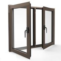 Fenêtres à battants en aluminium noir de haute qualité sur mesure, fenêtres en aluminium ODM, balcon de villa sur mesure