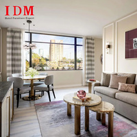 Ensemble de meubles de chambre à coucher de luxe 5 étoiles IDM personnalisé pour villa et hôtel, pour appartement, en bois massif écologique, lit moderne, package FF&E