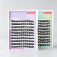 Extensions de cils en éventail préfabriquées pour volume, en gros, faites à la main, fines, à bande invisible, véganes, sans cruauté animale, pour DIY, usage domestique ou en salon, 14 cils