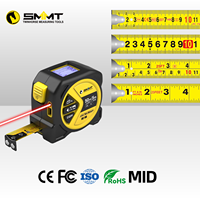 Mètre laser 2 en 1, mesure de distance laser 164 pieds et mètre à ruban à verrouillage automatique 16 pieds avec crochet magnétique, écran LCD