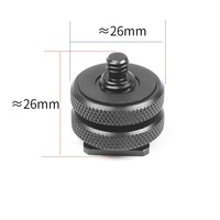 Takenoken lumière LED Photo Studio accessoires 3/8 tour 1/4 adaptateur de montage de chaussure Flash avec support de trépied à double écrou en alliage d'aluminium