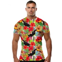 Vogel-Shirt, Blumen-Shirt, Herren, kurzärmelig, 3D-gedrucktes T-Shirt, Punk-Stil, nachhaltig, hochwertig, Papagei, 4XL