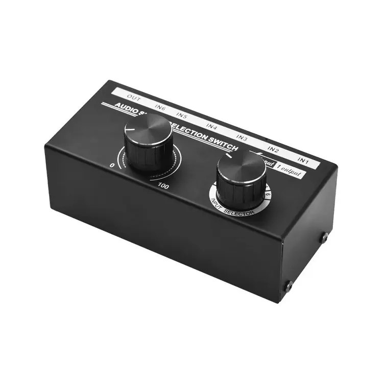 6-in-1-Out âm thanh tín hiệu Selector Switcher 6 đầu vào & 1 đầu ra nguồn lựa chọn Switcher âm thanh tín hiệu lựa chọn chuyển đổi