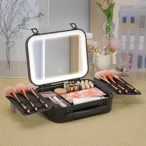 Nhôm Công Suất Lớn Xách Tay Make Up Trường Hợp Trang Điểm Vẻ Đẹp Mỹ Phẩm Du Lịch Trường Hợp Túi Cho Phụ Nữ