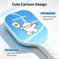 Raquette de pickleball en forme d'ours de dessin animé, raquette légère pour débutants avec poignée confortable pour enfants et joueurs occasionnels