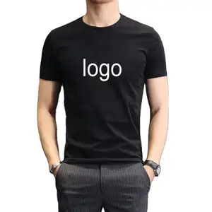 Camiseta de manga corta con cuello redondo para hombre, Camisa ajustada de buena calidad, color blanco y negro, mezcla de algodón, 100%, venta al por mayor