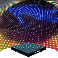 Plancher de danse LED sans fil à pixels magnétiques 8x8 avec tunnel temporel 3D, lumière RGB, matrice lumineuse en PVC IP65, contrôle DMX512 et CRI90 pour les danseurs