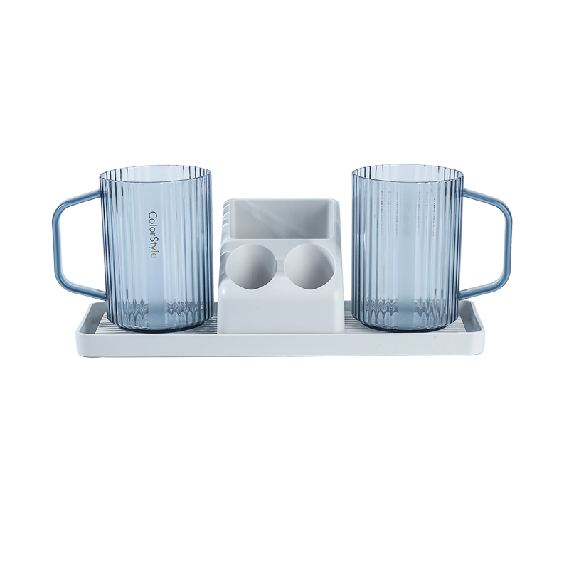 rack+ tray+ transparent blue cup