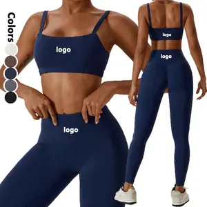Logotipo personalizado activewear atlético vestuário ioga desgaste treino vestuário ginásio fitness conjuntos para as mulheres