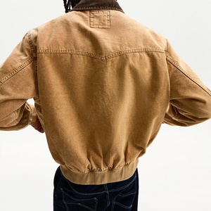 Custom Men <b>Jackets</b> Casual Streetwear Heavy Canvas <b>Jacket</b> Cotton Blank Zip up Vintage <b>Worker</b> <b>Jacket</b> for Men - Product Image 2