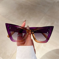 Lunettes de soleil œil de chat tendance 1338 pour femmes, style vintage surdimensionné, motif carré, livraison gratuite