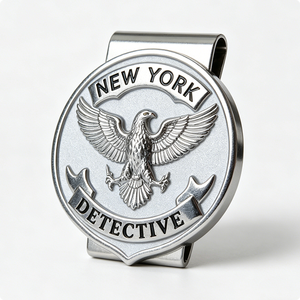 Cartera Personalizada de Aleación de Zinc con Esmalte Suave, Diseño de Águila Detective de Nueva York, con Grabado de Recuerdo para Halloween y el Día Nacional - Product Image 3