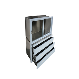 Archivador de almacenamiento de vidrio con revestimiento de acero moderno y fácil limpieza, instrumento de medicina farmacéutica, muebles de archivo para hospitales - Product Image 2