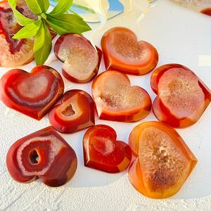 หินคาร์เนเลียนดรูซี่คริสตัลทรงหัวใจคุณภาพสูงเป็นมิตรกับสิ่งแวดล้อมสำหรับตกแต่งบ้านและบำบัดรักษา - Product Image 5