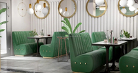 Bancone Bar di Design Moderno e Lussuoso in Acciaio Inox e Vetro Temperato per Caffetteria/Ristorante, Decorazione d'Interni 10x15ft
