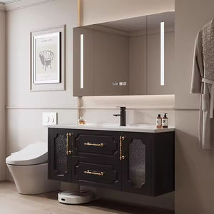 Mobile impermeabile <span class=keywords><strong>salvaspazio</strong></span> moderno da bagno a parete con lavandino - Product Image 4