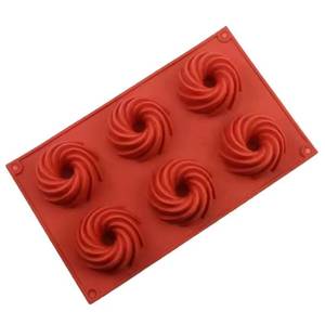 6-chamber 3D Shaped <b>Silicone</b> Cake Molds DIY Baking Reusable Ice Cream Making <b>Tools</b> - Product Image 5