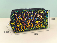 Nouveauté 2026 : Sacs de rangement de voyage portables de grande taille à sequins, en velours à paillettes brillantes, avec fermeture éclair, style Ins, sacs à cosmétiques exquis