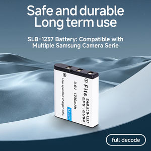 Batteria <span class=keywords><strong>di</strong></span> <span class=keywords><strong>Ricambio</strong></span> <span class=keywords><strong>per</strong></span> Fotocamere Samsung Digimax L70 L80, Accessori 3.6V 1230mAh Li-ion con Chip A+ SLB-1237, <span class=keywords><strong>Batterie</strong></span> Digitali - Product Image 2