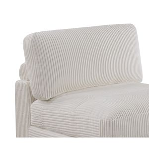 DB Home Office Furniture Chaise sans accoudoirs en velours côtelé beige avec coussin doux et pieds en bois 1pc extensible - Product Image 2