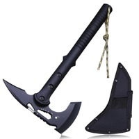 Hache tactique d'extérieur en acier 440C avec manche ABS noir, hache de bûcheron pour la jungle, hache de sauvetage pour le camping en plein air et l'autodéfense